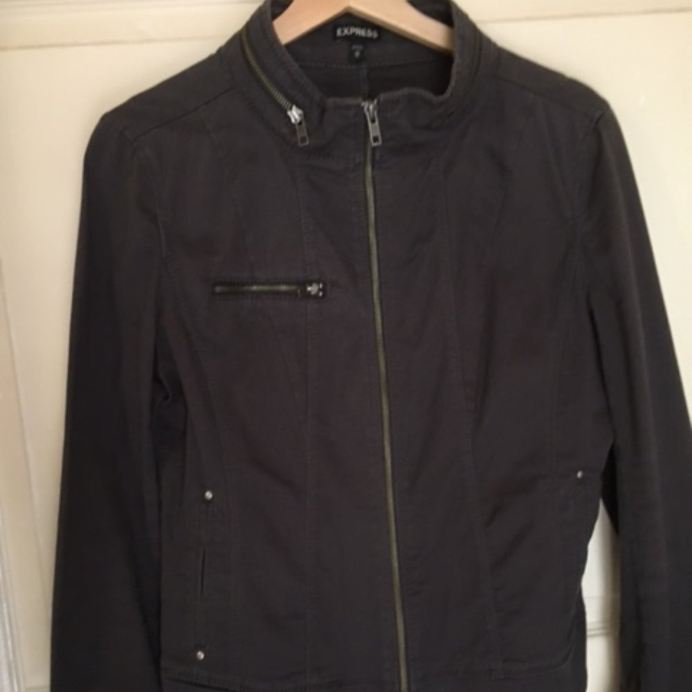 Women's Express Moto Jacket Gray (Size M)